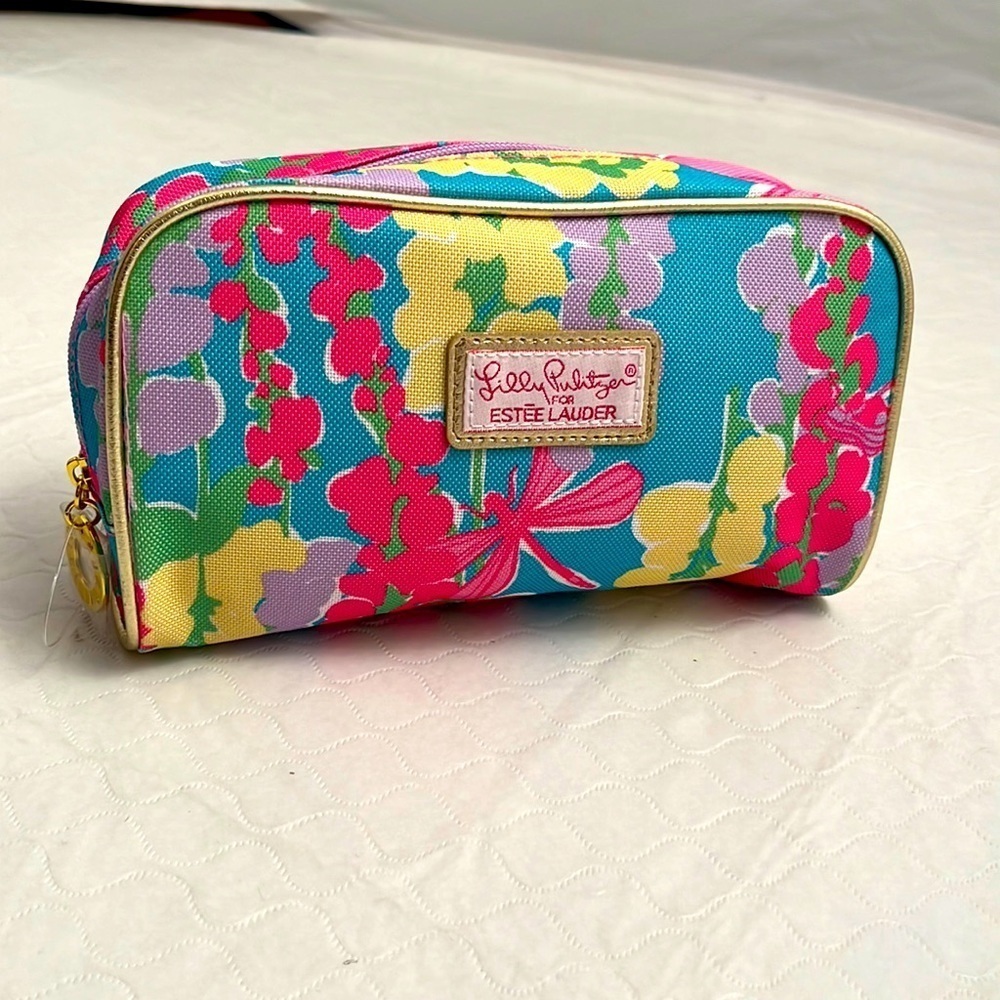 Lilly Pulitzer x Estée Lauder multicolor cosmetic case